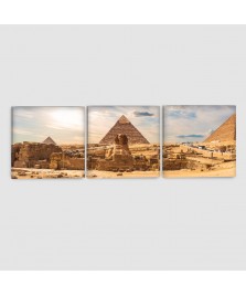 Giza, Piramidi - Quadro su tela - 3 pannelli
