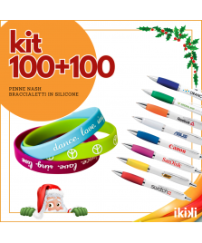 kit 100 BRACCIALI IN SILICONE + 100 PENNE NASH PERSONALIZZATI